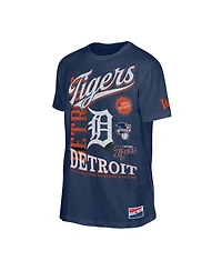 New Era Men's Navy Detroit Tigers Oversized Throwback Distressed T-Shirt