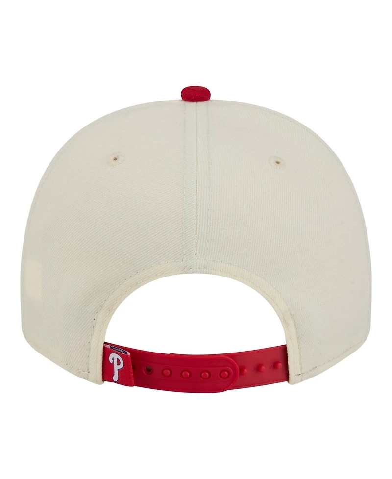 New Era Men's Cream/Red Philadelphia Phillies Classic A-Frame 9FIFTY Snapback Hat