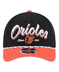 New Era Men's Black/Orange Baltimore Orioles Team Loyal 9FORTY M-Crown Adjustable Hat