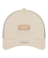 New Era Women's Light Beige San Francisco Giants Tonal Patch 9FORTY M-Crown A-Frame Trucker Adjustable Hat