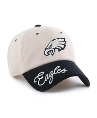 47 Brand Women's Natural/Black Philadelphia Eagles Rope Script Clean Up Adjustable Hat