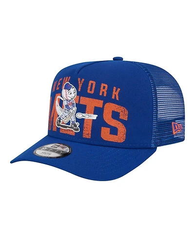 New Era Big Boys and Girls Royal New York Mets Logo Fade A-Frame 9FIFTY Snapback Hat