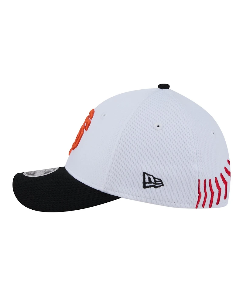 New Era Big Boys and Girls White/Black San Francisco Giants Baseball 39THIRTY M-Crown Flex Hat
