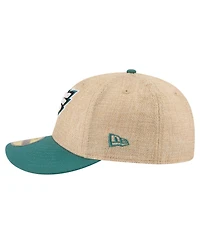New Era Men's Natural/Midnight Green Philadelphia Eagles Pre-Curved Twine 59FIFTY Fitted Hat