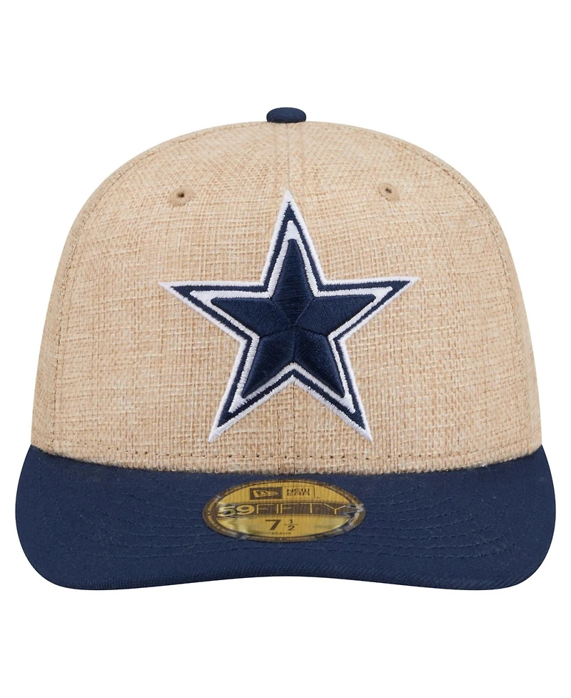 New Era Men's Natural/Navy Dallas Cowboys Pre-Curved Twine 59FIFTY Fitted Hat