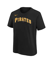 Nike Big Boys and Girls Black Pittsburgh Pirates Wordmark T-Shirt