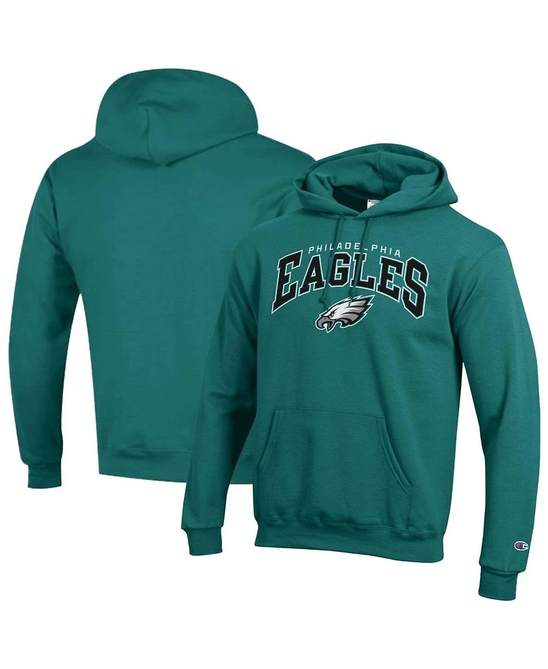 Champion Men's Midnight Green Philadelphia Eagles Power blend Arch over Logo Hoodie