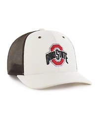 Carhartt x '47 Brand Men's Natural/Brown Ohio State Buckeyes Undyed Trucker Adjustable Hat