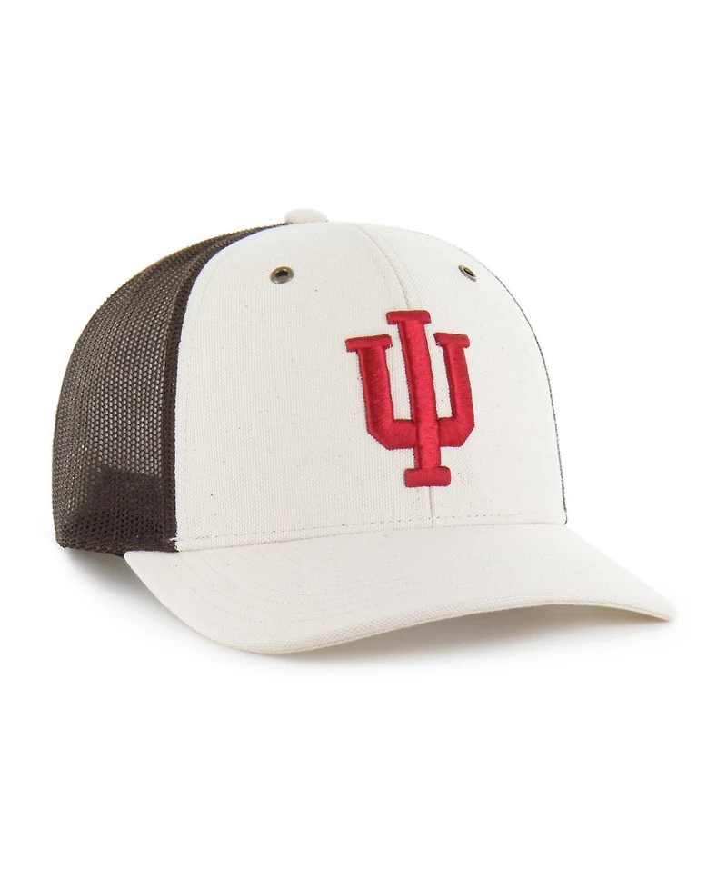 Carhartt x '47 Brand Men's Natural/Brown Indiana Hoosiers Undyed Trucker Adjustable Hat