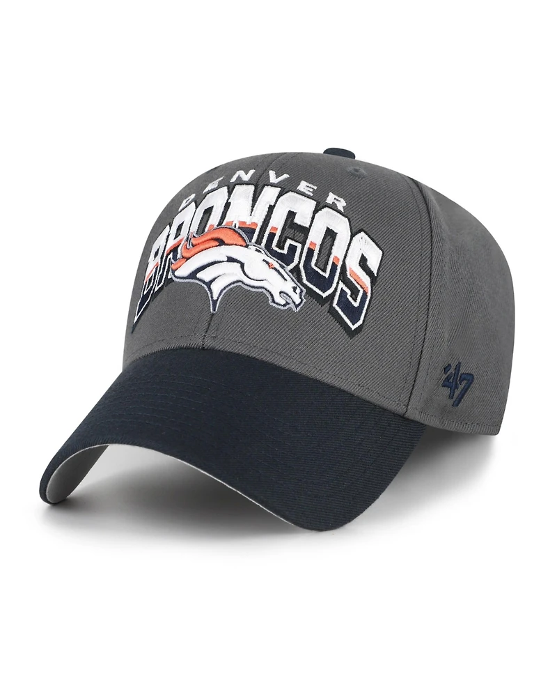 '47 Brand Men's Charcoal Denver Broncos Split Block Mvp Adjustable Hat