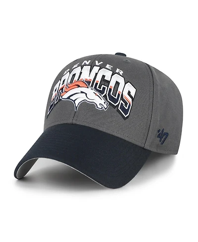 '47 Brand Men's Charcoal Denver Broncos Split Block Mvp Adjustable Hat