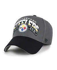 '47 Brand Men's Charcoal Pittsburgh Steelers Split Block Mvp Adjustable Hat