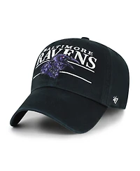 '47 Brand Men's Black Baltimore Ravens Throwback Graphic Clean Up Adjustable Hat