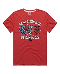 Homage Men's Red New England Patriots Nfl x Grateful Dead Tri-Blend T-Shirt