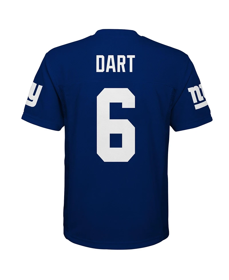 Outerstuff Big Boys and Girls Jaxson Dart Royal New York Giants Replica Jersey