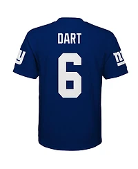 Outerstuff Big Boys and Girls Jaxson Dart Royal New York Giants Replica Jersey