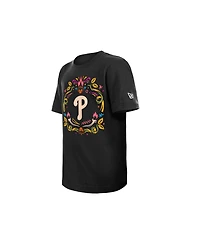 New Era Big Boys and Girls Black Philadelphia Phillies Dia de los Muertos T-Shirt