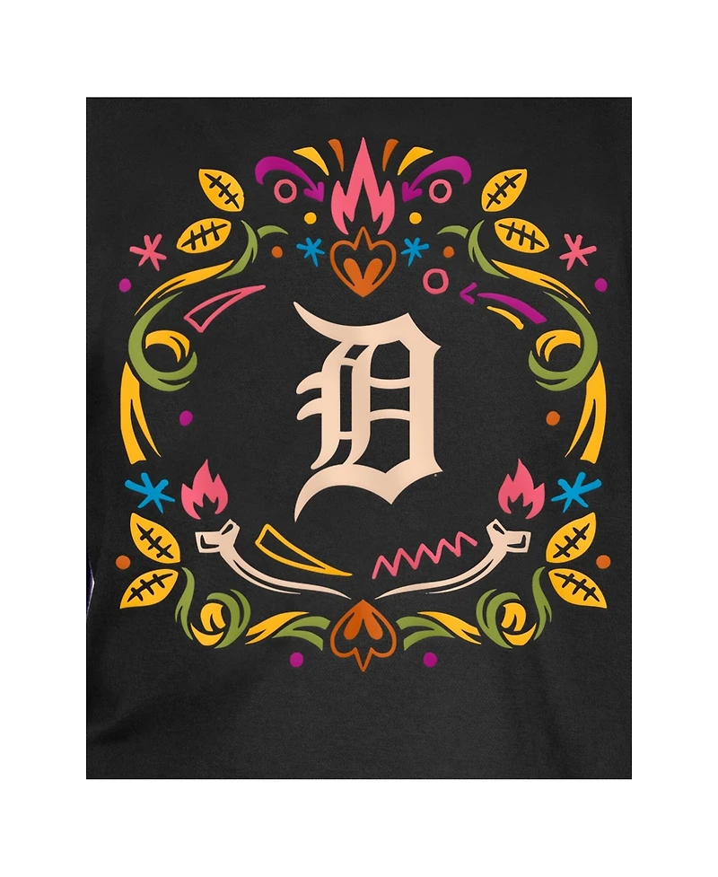 New Era Big Boys and Girls Black Detroit Tigers Dia de los Muertos T-Shirt