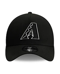 New Era Men's Black Arizona Diamondbacks Side Script 9FORTY A-Frame Trucker Adjustable Hat