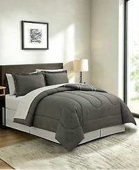 Macy's Annie Plaid Reversible Microfiber 8-piece Comforter Set