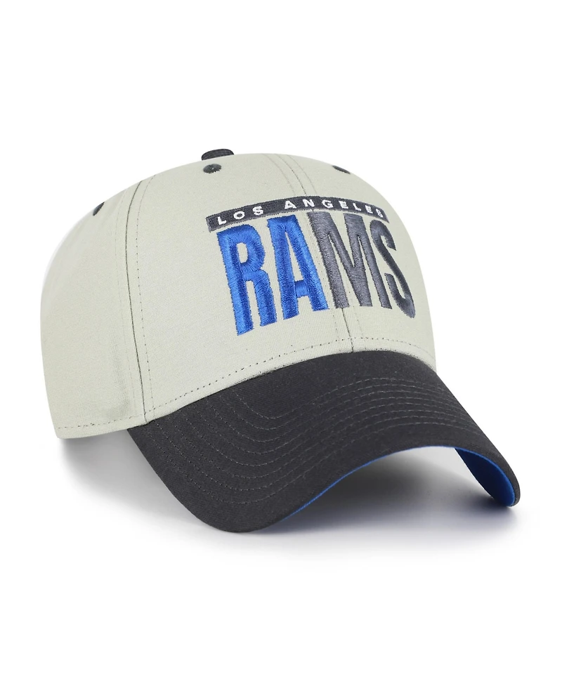 47 Brand Men's Gray/Black Los Angeles Rams Half Block Text Mvp Adjustable Hat