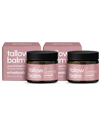 M3 Beef Tallow Balm Scented 2-Pack Bundle with Grass-Fed Beef Tallow, Honey, Beeswax and Olive Oil