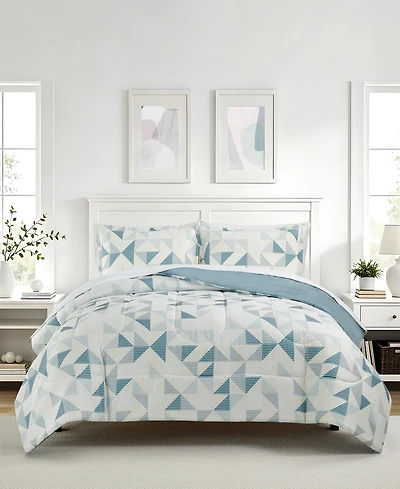 Macy's Devon Geo Reversible Microfiber 3-piece Comforter Set