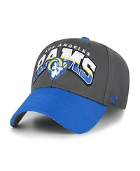 47 Brand Men's Charcoal Los Angeles Rams Split Block Mvp Adjustable Hat