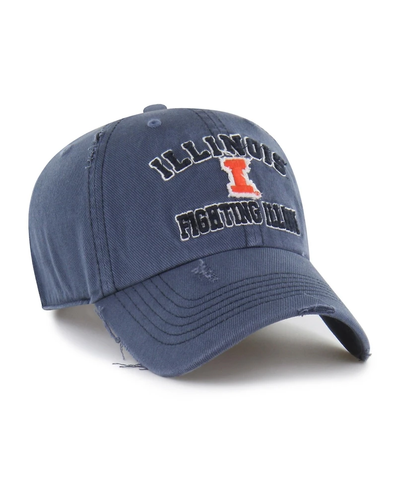 47 Brand Men's and Women's Navy Illinois Fighting Illini Well-Worn Seymore Clean Up Adjustable Hat