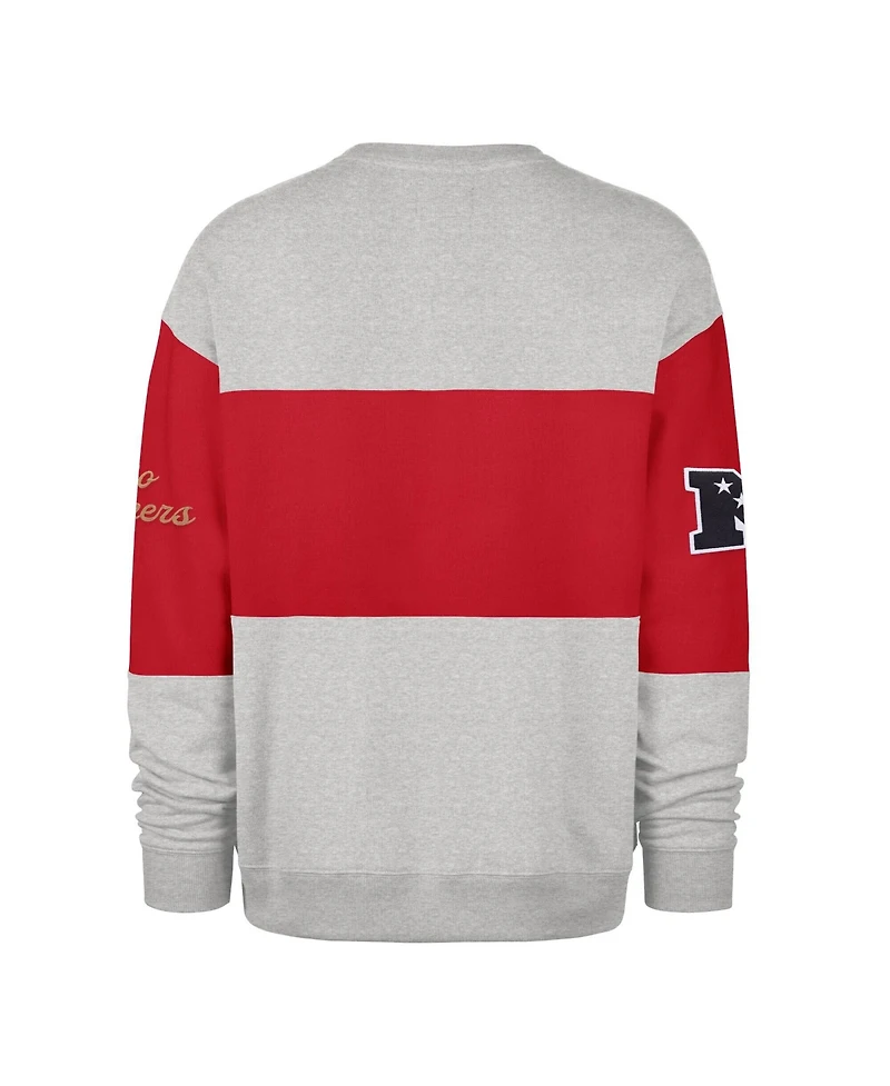 47 Brand Men's Scarlet/Gray San Francisco 49ers Blockfield Maximalist Sweatshirt