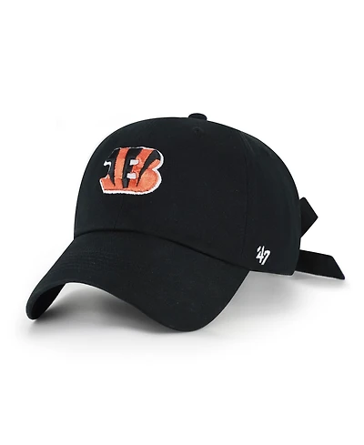 47 Brand Women's Black Cincinnati Bengals Bow Back Clean Up Adjustable Hat