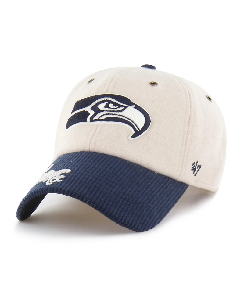 47 Brand Women's Natural/College Navy Seattle Seahawks Rope Script Clean Up Adjustable Hat