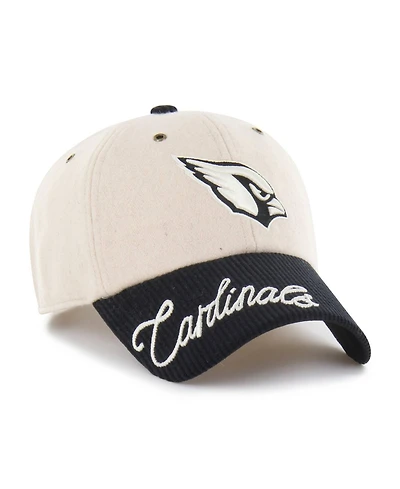 47 Brand Women's Natural/Black Arizona Cardinals Rope Script Clean Up Adjustable Hat