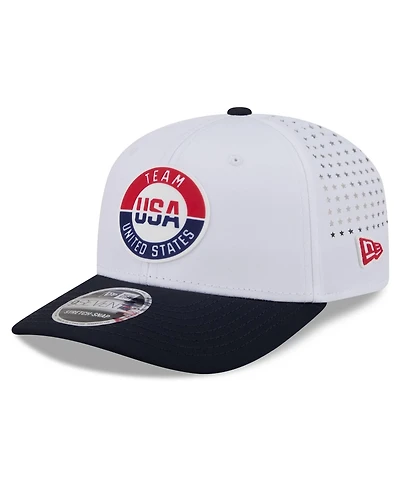 New Era Men's White/Black Team Usa Perforated Stars 9SEVENTY Adjustable Hat