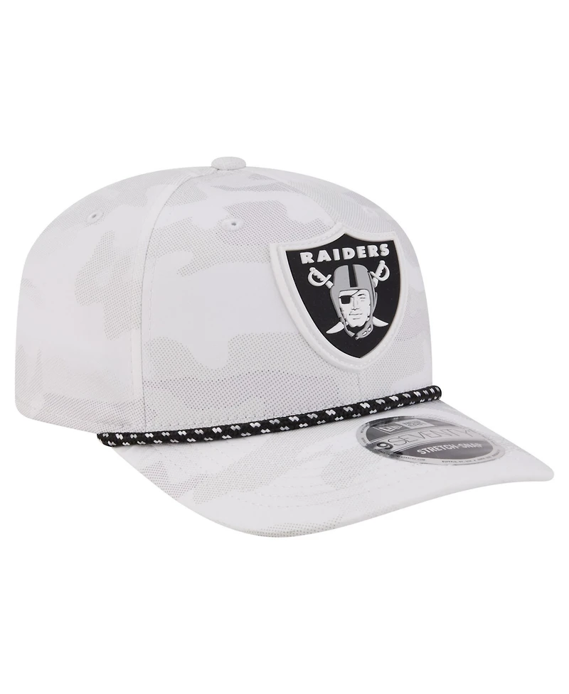 New Era Men's White Las Vegas Raiders Camo Rope 9SEVENTY Adjustable Hat