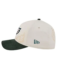 New Era Men's Cream/Midnight Green Philadelphia Eagles Western 9FORTY A-Frame Adjustable Hat