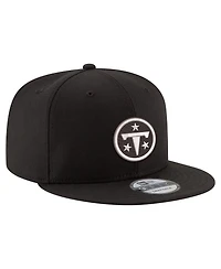 New Era Men's Black Tennessee Titans Black White 9FIFTY Snapback Hat