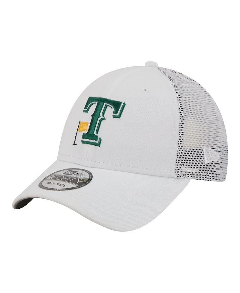 New Era Men's White Texas Rangers Flag 9FORTY Trucker Adjustable Hat