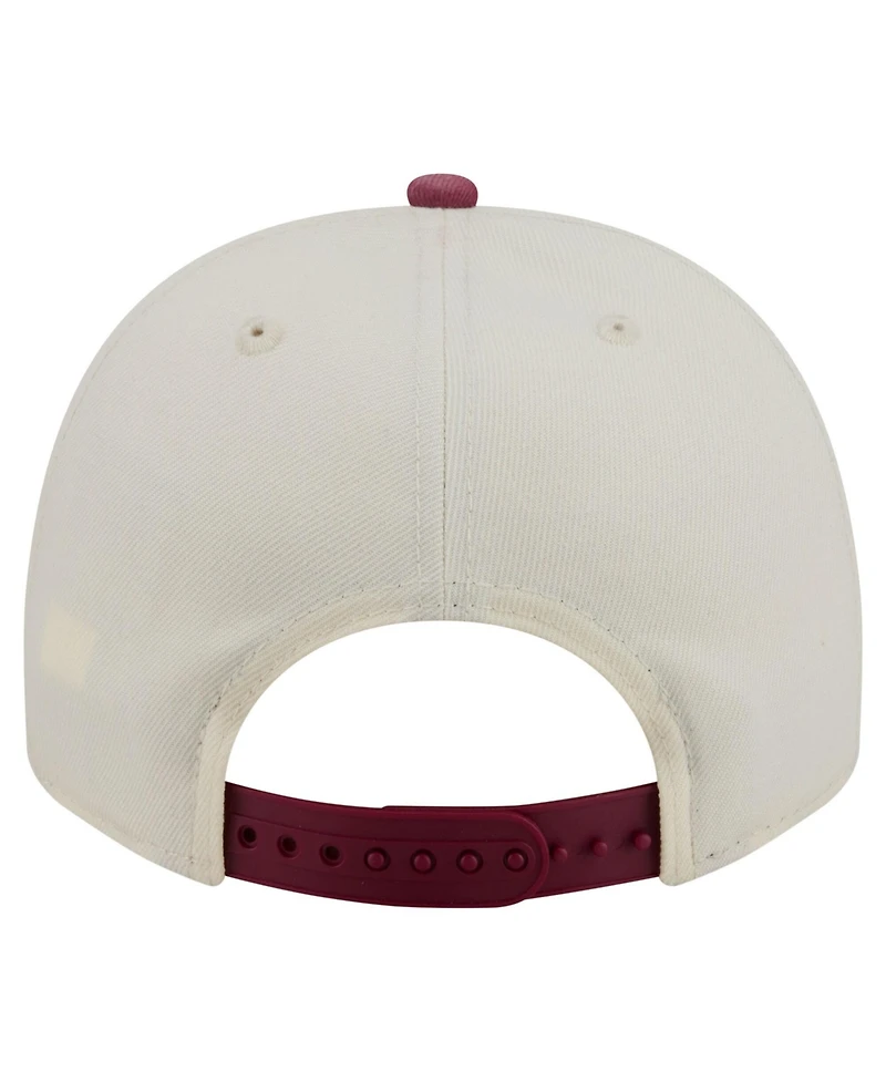New Era Men's Cream/Burgundy Washington Commanders Washed A-Frame 9FIFTY Snapback Hat