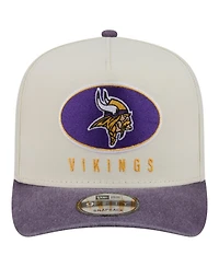 New Era Men's Cream/Purple Minnesota Vikings Washed A-Frame 9FIFTY Snapback Hat