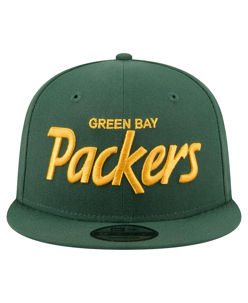 New Era Men's Green Bay Packers Core Team Script 9FIFTY Snapback Hat