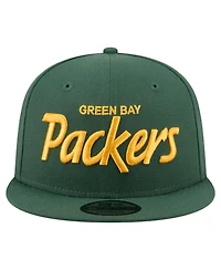 New Era Men's Green Bay Packers Core Team Script 9FIFTY Snapback Hat