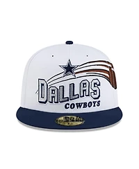 New Era Men's White/Navy Dallas Cowboys Retro Swoop 59FIFTY Fitted Hat