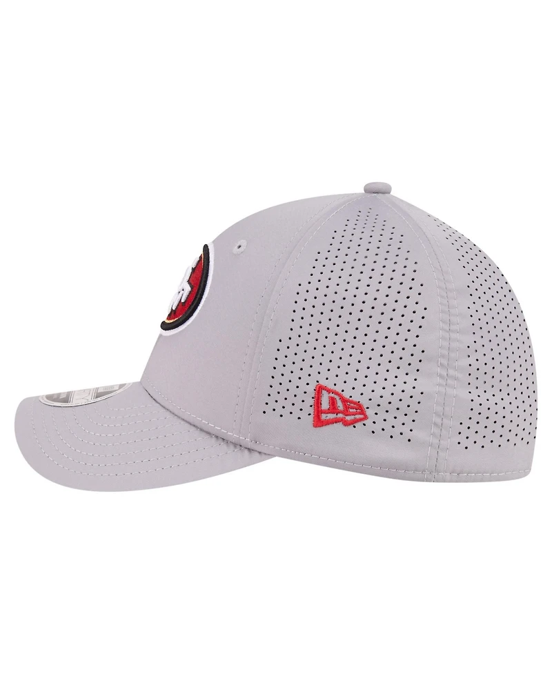 New Era Men's Gray San Francisco 49ers Perforated 39THIRTY M-Crown Flex Hat