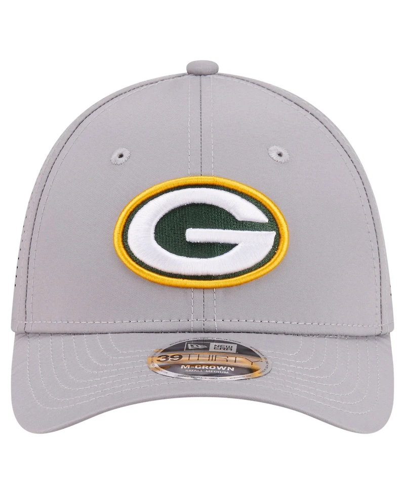 New Era Men's Gray Green Bay Packers 39THIRTY M-Crown Flex Fit Hat