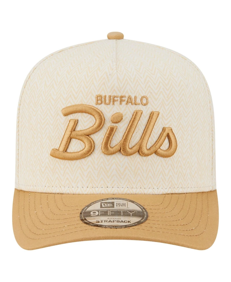 New Era Men's Cream Buffalo Bills Herringbone 9FIFTY A-Frame Snapback Hat