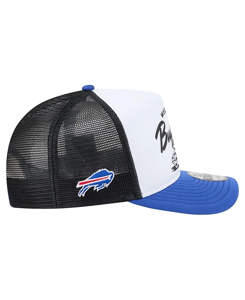 New Era Men's White/Royal Buffalo Bills Foodie 9FIFTY A-Frame Trucker Snapback Hat