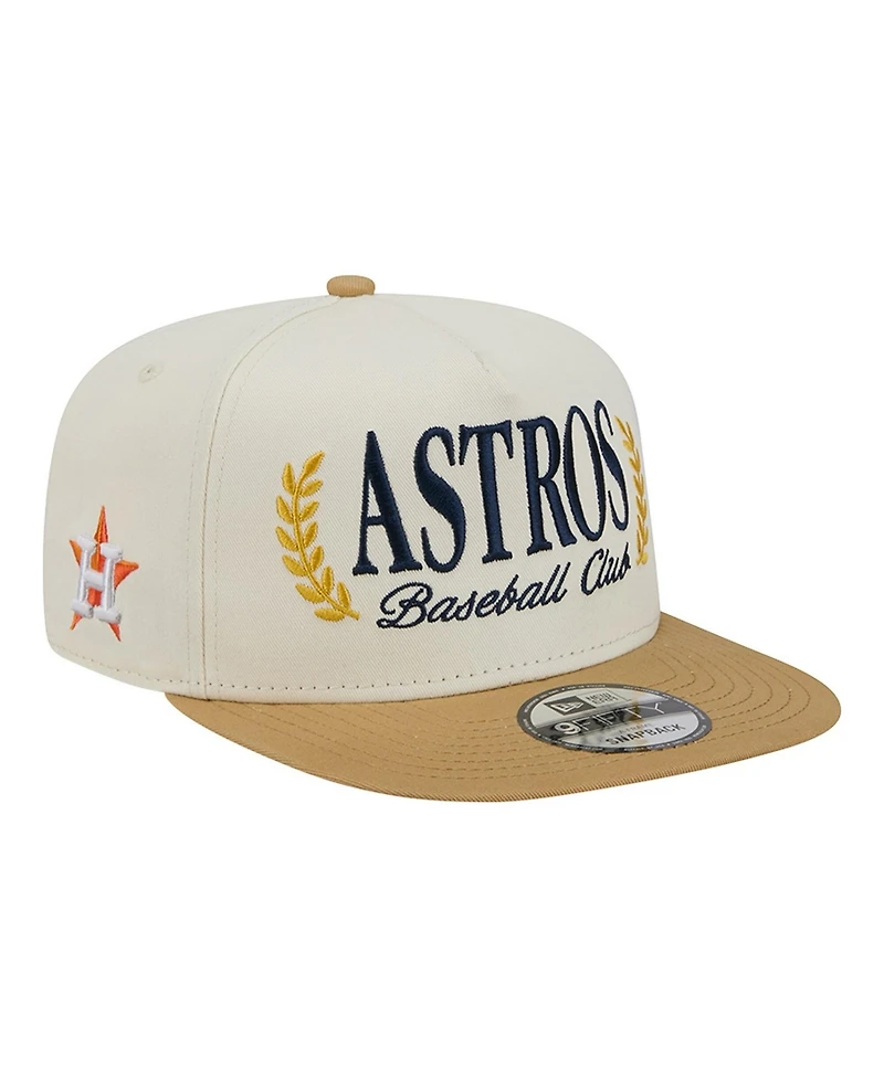 New Era Men's Cream Houston Astros Club 9FIFTY A-Frame Snapback Hat