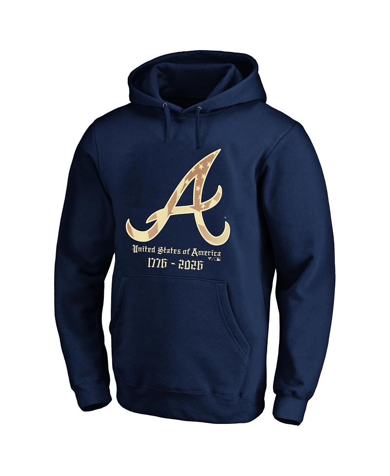 Fanatics Men's Navy Atlanta Braves Usa 1776-2026 Big Tall Hoodie