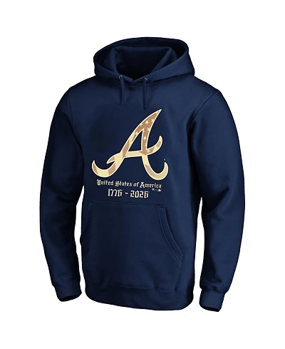 Fanatics Men's Navy Atlanta Braves Usa 1776-2026 Big Tall Hoodie
